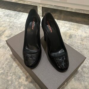 Black alligator Prada shoes